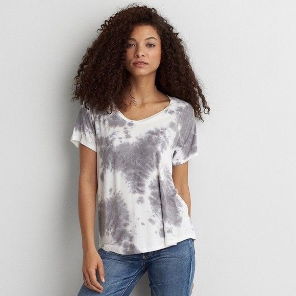 American Eagle V-Neck Tie Dye Shirt Size Small - Picture 5 of 5